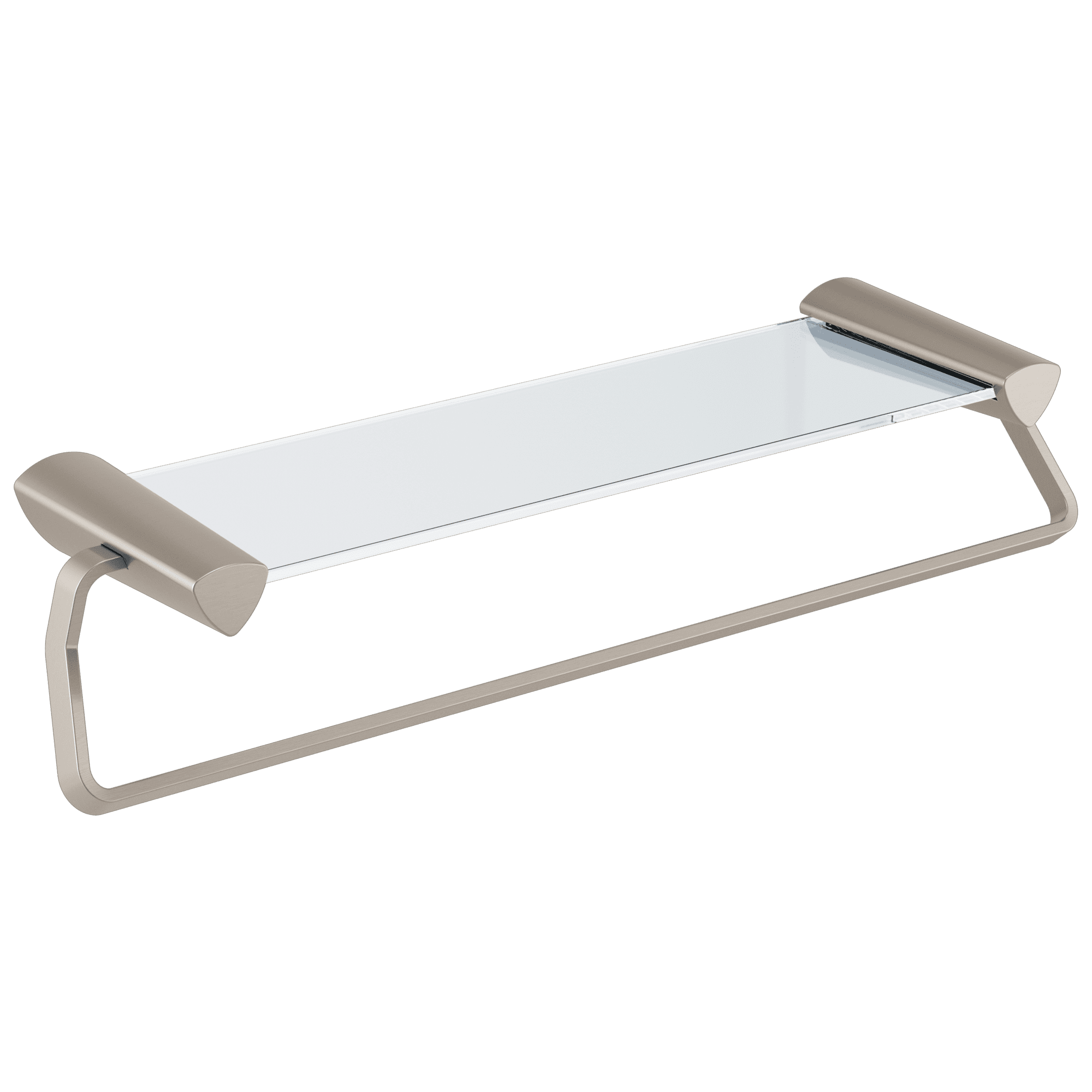 Zura 24" Stainless Steel Wall Mounted Towel Bar with Glass Shelf