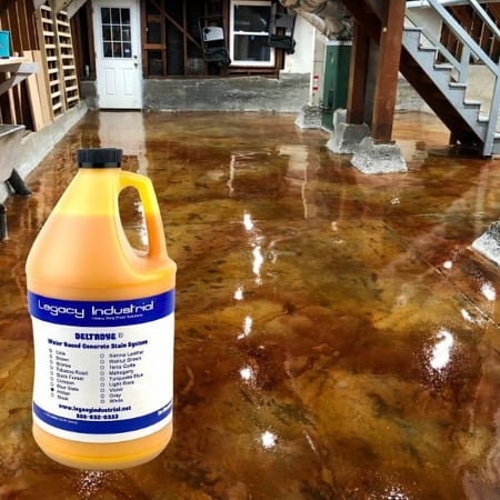 DeltaDye Concrete Stain - True Color- Acid Free- Water Based - Ready To Use - 1 gal