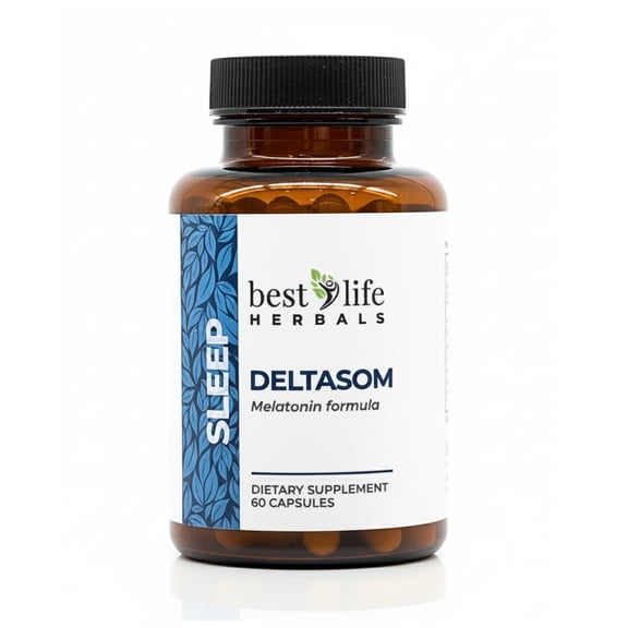 DeltaSom Natural Sleep Aid - Non Habit Forming Sleep Supplement with Valerian Root That Leaves Adults Feeling Rested - 2 Bottle