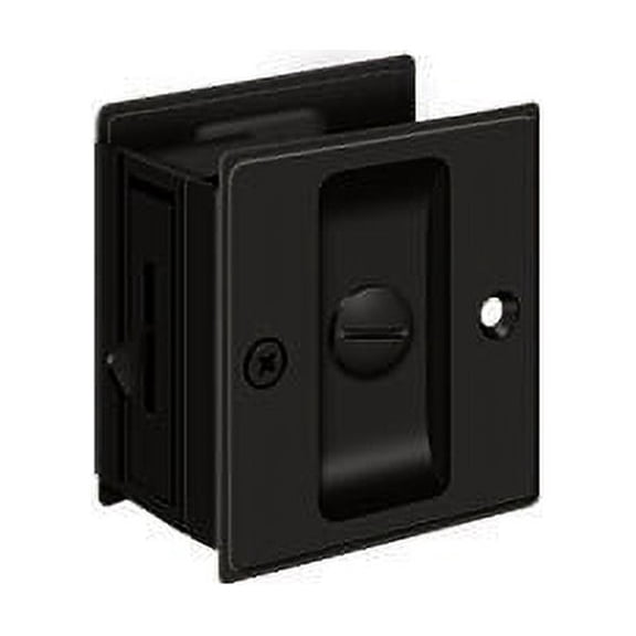 Deltana SDL25U19 Pocket Lock, 2-1/2" x 2-3/4" Privacy in Paint Black