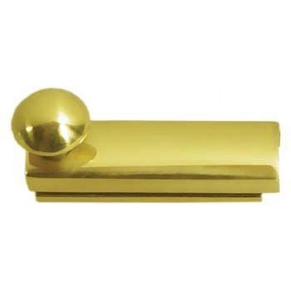 Deltana 2SBCS3 2" Surface Bolt; Concealed Screw; Heavy Duty; Bright Brass Finish