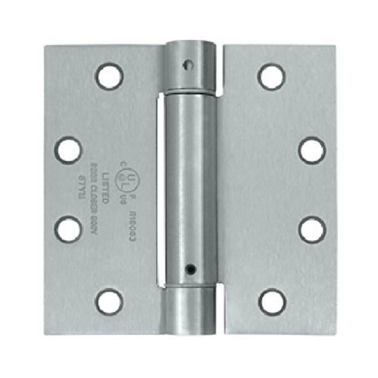 Deltana 4.5 x 4.5 in. Spring Hinge Steel Brushed Chrome