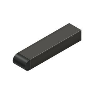 Deltana 4" MODERN BASEBOARD BUMPER, SOLID BRASS Rectangular, Oil-rubbed Bronze
