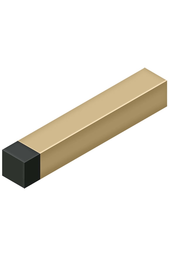 4" MODERN BASEBOARD BUMPER, SOLID BRASS (Square, Brushed Brass)