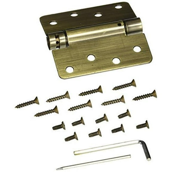 Deltana  4x4x0.25 in. Spring Hinge Steel-US5 - Antique Brass