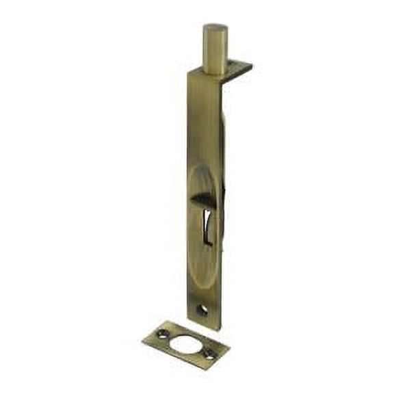 Deltana 6FBS5 6" Flush Bolt; Heavy Duty; Square; Antique Brass Finish
