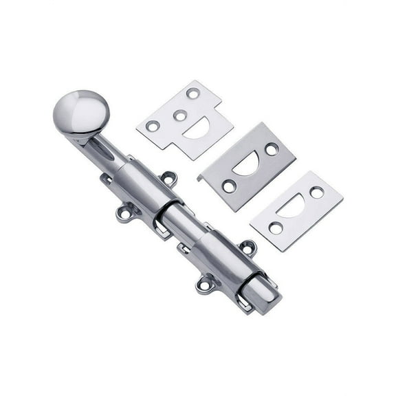 Deltana 6SB26 6" Surface Bolt; Heavy Duty; Bright Chrome Finish