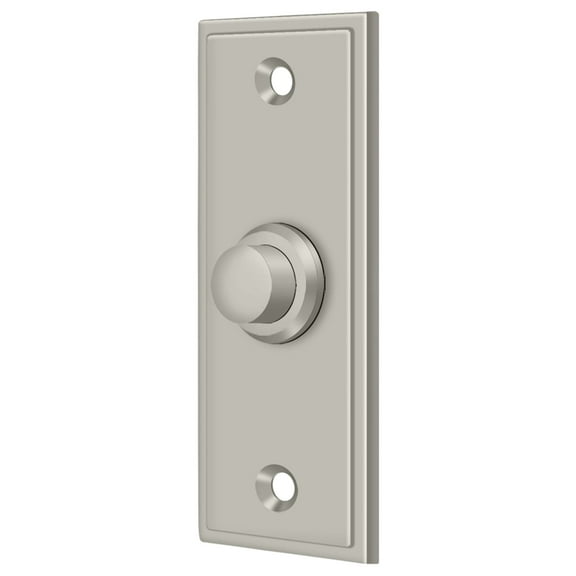 Deltana BBS333U15 Bell Button; Rectangular Contemporary; Satin Nickel Finish