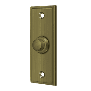 Deltana BBS333U5 3-1/4" Height X 1-1/4" Width Contemporary Rectangular Bell Button Antique Brass