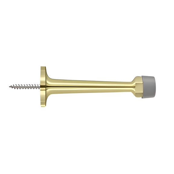 Deltana BDS30U3-UNL 3-1/4" Baseboard Door Bumper; Solid Brass; Unlacquered Bright Brass Finish