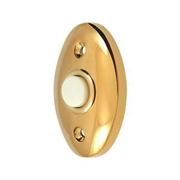 Deltana Bbc20cr 2-3/8 X 1-5/8 Solid Brass Oval Door Bell Button - Brass 