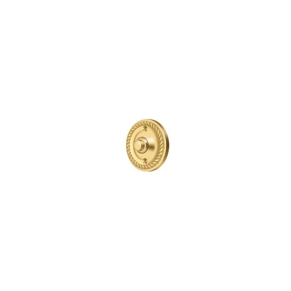 Deltana BBRR213CR003 Bell Button, Round with Rope in PVD Polished Brass