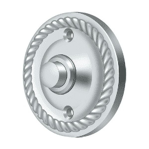 Polished Chrome Round Rope Design Doorbell Button