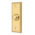 thumbnail image 1 of Deltana Bbsr333 3-1/4" X 1-1/4" Solid Brass Rectangular Rope Bell Button - Brass, 1 of 2