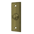 thumbnail image 1 of Deltana BBSR333U5 3-1/4" X 1-1/4" Solid Brass Rectangular Rope Bell Button - Brass, 1 of 2