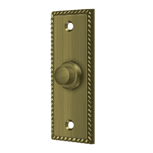 Deltana Bbsr333 3-1/4" X 1-1/4" Solid Brass Rectangular Rope Bell Button - Brass