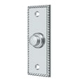thumbnail image 1 of Deltana BBSR333U26 3-1/4" X 1-1/4" Solid Brass Rectangular Rope Bell Button - Chrome, 1 of 2