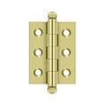 thumbnail image 1 of Deltana CH2015U3 2" x 1-1/2" Hinge; with Ball Tips; Bright Brass Finish, 1 of 2