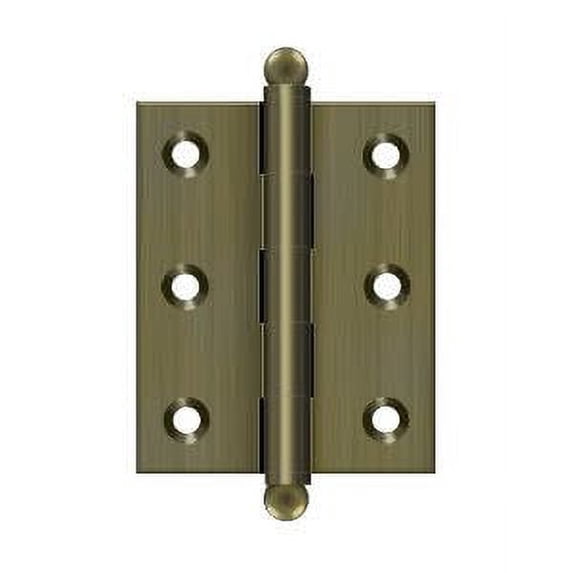 Deltana CH2520U5 2-1/2" x 2" Hinge, w/ Ball Tips in Antique Brass