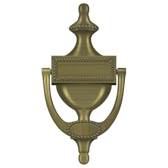 Deltana DKR75U5 Door Knocker; Victorian Rope; Antique Brass Finish
