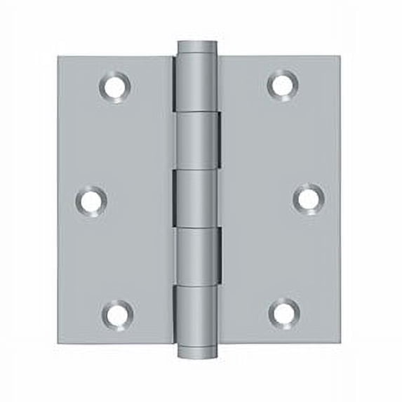 Deltana DSB3526D 3.5 x 3.5 in. Square Hinge, Satin Chrome - Solid Brass - Pack of 2