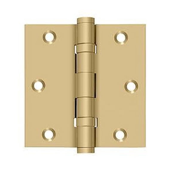 Deltana DSB35B4 3-1/2" x 3-1/2" Square Hinge, Ball Bearings in Brushed Brass Pair