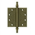 thumbnail image 1 of Deltana DSBP45U5 4-1/2" Height X 4-1/2" Width Square Corner Mortise Ornate Hinge Antique Brass Pair, 1 of 2
