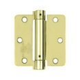 thumbnail image 1 of Deltana DSH35R43 3-1/2" x 3-1/2" x 1/4" Spring Hinge; Bright Brass Finish, 1 of 2