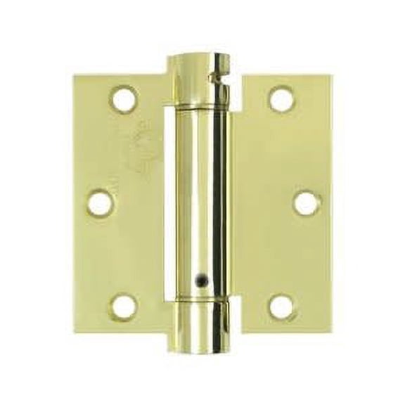 Deltana DSH35U3 3-1/2" x 3-1/2" Spring Hinge; Bright Brass Finish
