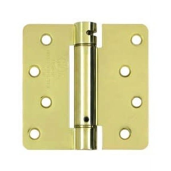 Deltana DSH4R43/4 4" x 4" x 1/4" Spring Hinge; Satin Brass Finish