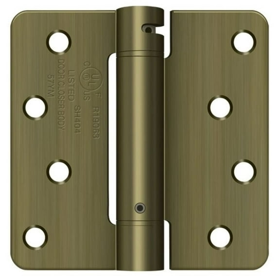 Deltana DSH4R45 Single Action Steel 4-Inch x 4-Inch x 1/4-Inch Spring Hinge C80