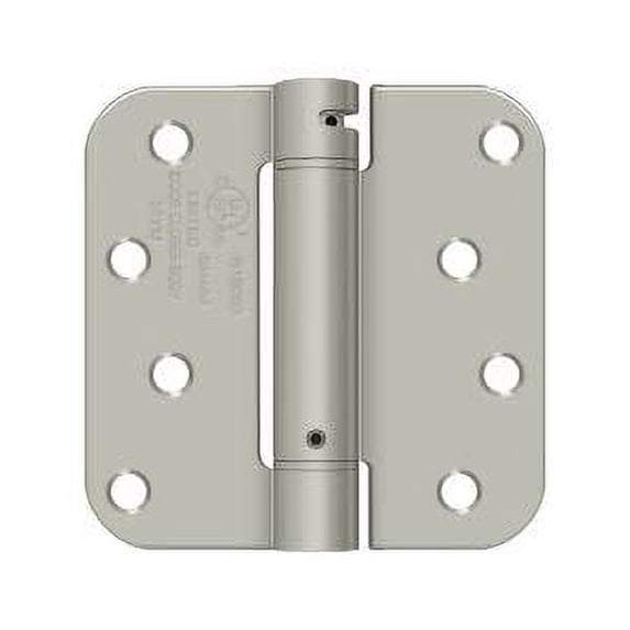 Deltana DSH4R515 4" x 4" 5/8" Radius Spring Hinge; Satin Nickel Finish