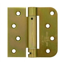 Deltana DSH4R5TT4 4" x 4" 5/8" Radius by Square Spring Hinge; Satin Brass Finish