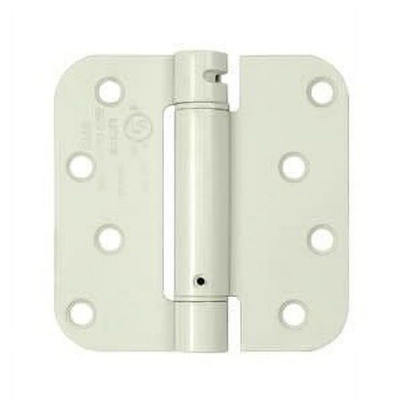 Deltana DSH4R5USPW 4" x 4" 5/8" Radius Spring Hinge; Prime Coat Finish