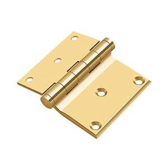 Deltana Dhs3035 3" X 3.5" Solid Brass Square Corner Plain Bearing Half-Mortise Hinge -