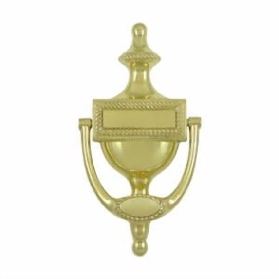 Deltana DKR75U3 Rustic Victorian 8" Tall Solid Brass Drop Bail Door Knocker - Brass