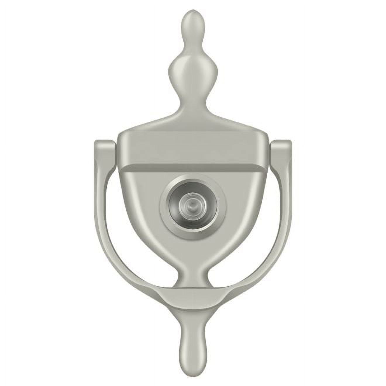 Victorian Brushed Nickel Door Knocker with Viewer