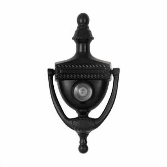 Deltana DKV6RU19 Traditional 6" Solid Brass Victorian Rope Drop Bail Door Knocker - Black