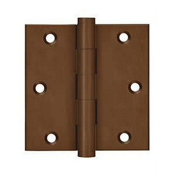 Deltana Dsb3510 3.5" X 3.5" Solid Brass Square Corner Plain Bearing Mortise Hinge - Bronze