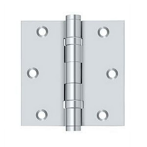 Deltana DSB35B26 3.5 x 3.5 in. Square Ball Bearings Hinge, Bright Chrome - Solid