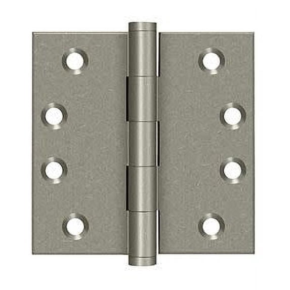 Deltana DSB410WL 4" X 4" Solid Brass Square Corner Plain Bearing Mortise Hinge - White