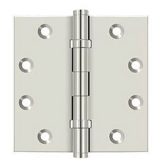 Deltana DSB45B14 4-1/2" X 4-1/2" Ball Bearing Square Corner Full Mortise Hinge - Nickel