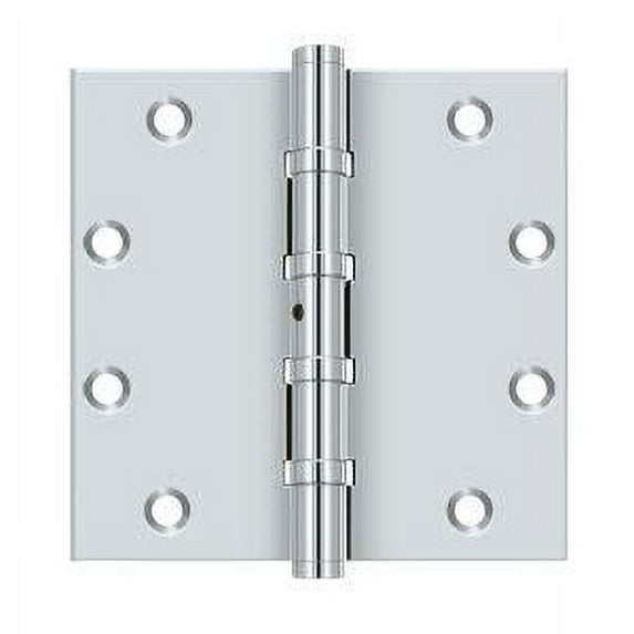 Deltana Dsb55nb 5" X 5" Solid Brass Square Corner Ball Bearing Mortise Hinge - Chrome