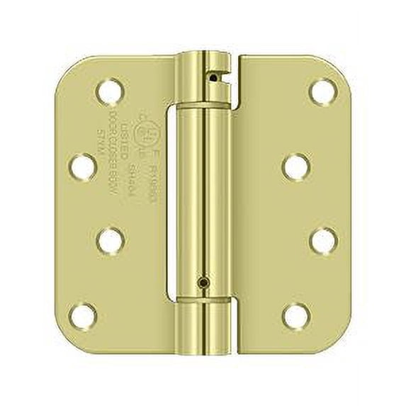 Deltana DSH4R52D Steel Self Close Spring Hinge| 4" X 4" X 5/8" Radius| Single - Zinc