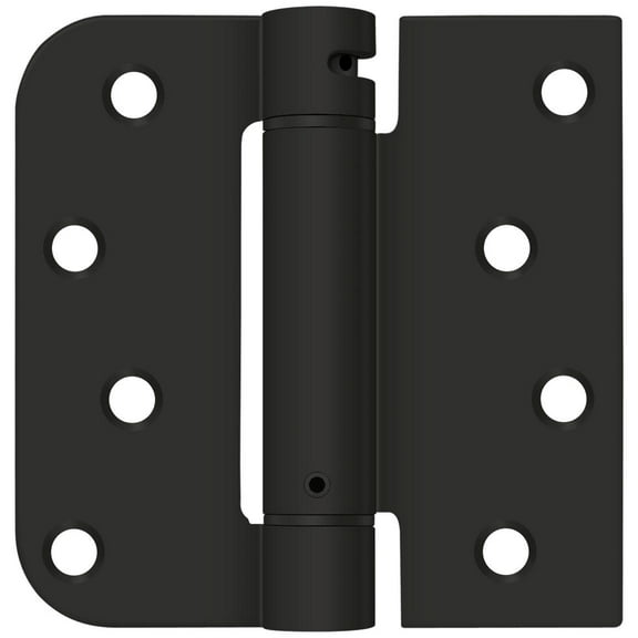 Deltana Dsh4sr5-Lh 4" X 4" Ball Bearing 5/8" Radius Corner, Square Corner Spring Hinge -