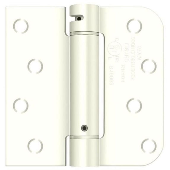 Deltana DSH4SR5USPW-RH 4" X 4" Ball Bearing 5/8" Radius Corner, Square Corner Spring Hinge