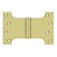 thumbnail image 1 of Deltana Dspa4060 4" X 6" Solid Brass Square Corner Plain Bearing Mortise Hinge - Brass, 1 of 2