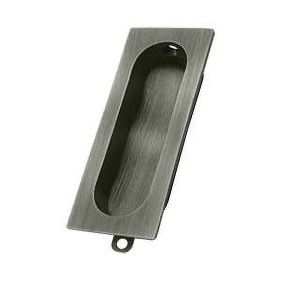 Deltana FP222U15A Flush Pull; Rectangle; 3-1/8" x 15/16"; Antique Nickel Finish