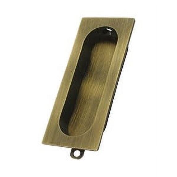 Deltana FP222U5 Flush Pull; Rectangle; 3-1/8" x 15/16"; Antique Brass Finish