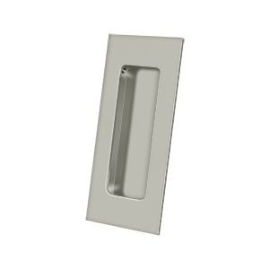 Deltana FP40U15 Flush Pull, Rectangular, HD, 4" x 1-7/8" x 7/16", Solid Brass in Brushed Nickel